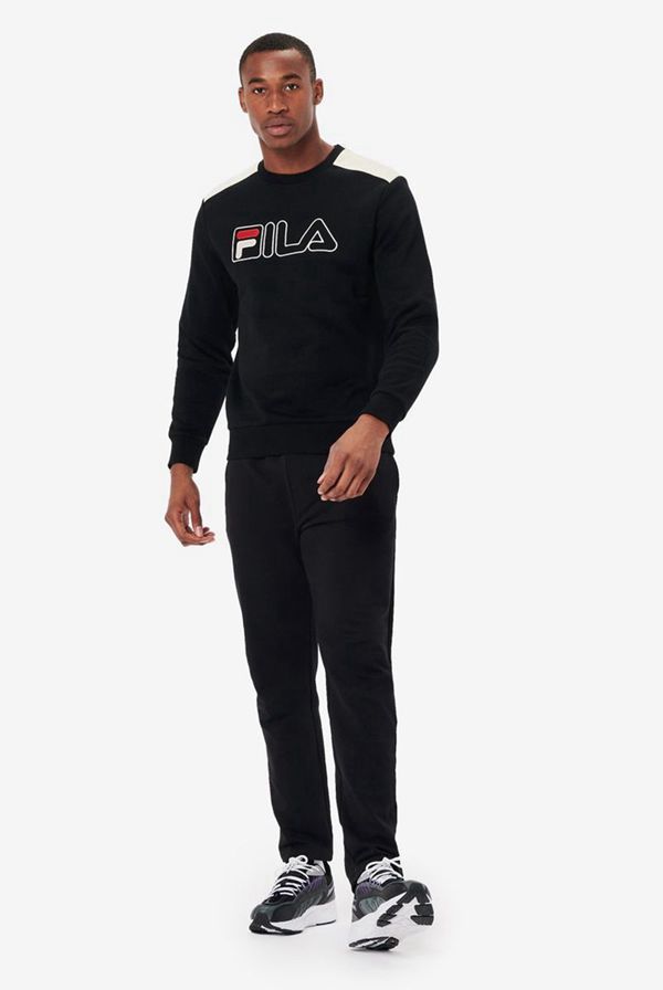 Tops Fila Hombre Negras / Rojas - Basil 2 Crew - España 450813AXI